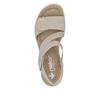 Rieker Cross Strap Velcro Wedge Sandal - Beige